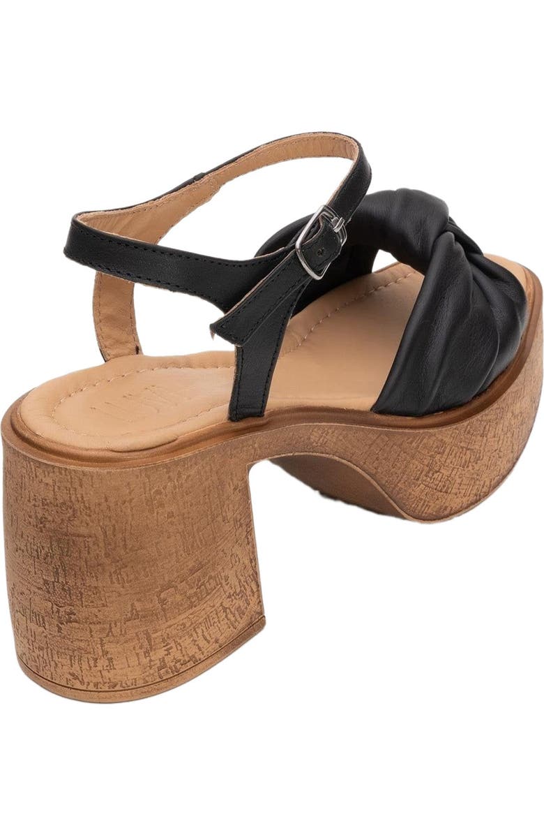 Forever & Always Shoes Tily Platform Wedge Leather Sandal, Alternate, color, Black Leather
