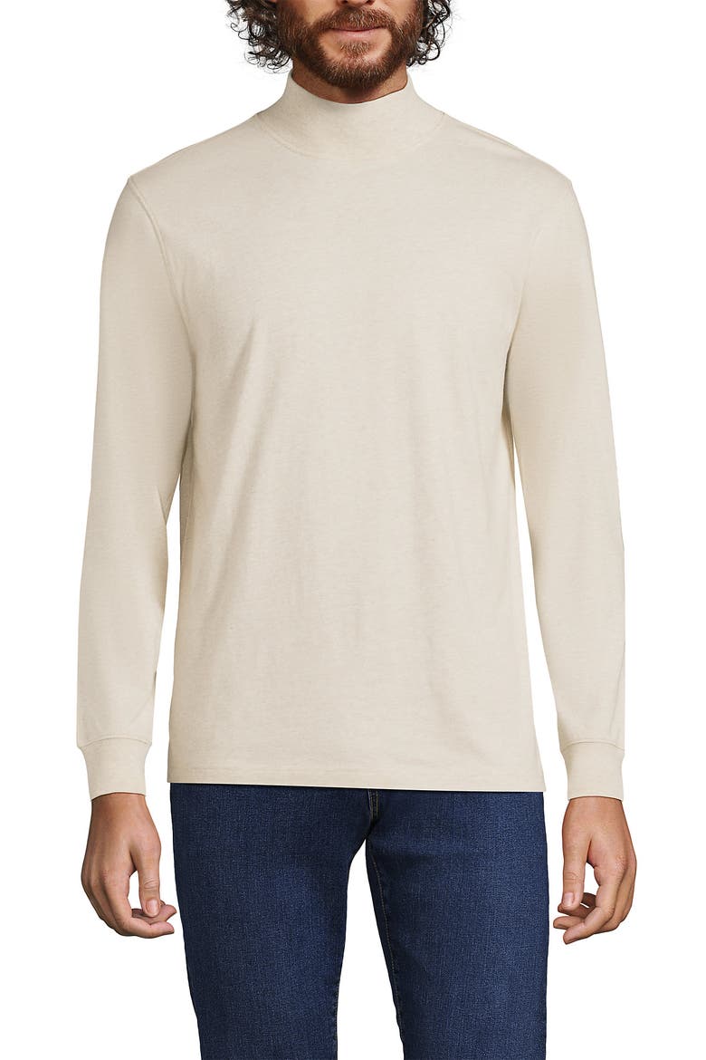 Super-T Mock Turtleneck, Alternate, color, Flax Heather