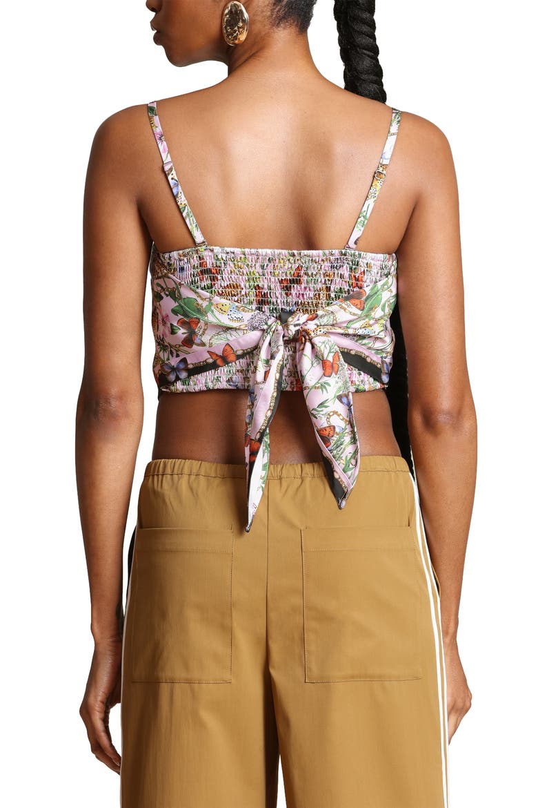 Scarf Satin Crop Top, Alternate, color, PINK CHEETAH SCARF