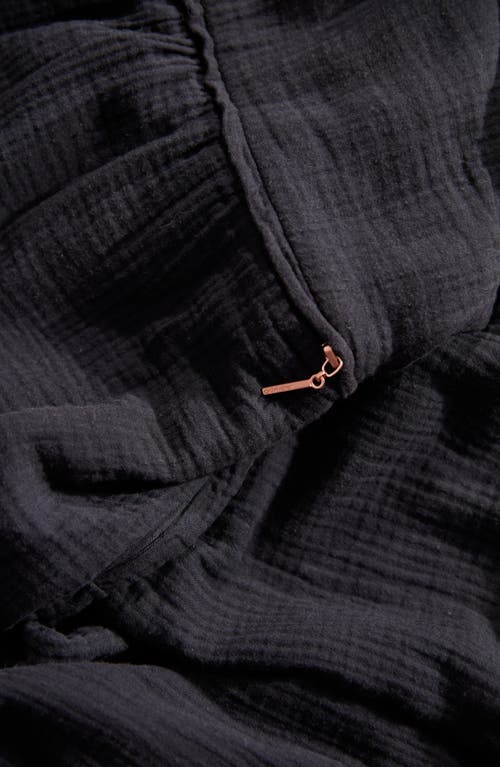 Cache Coeur Canyon Organic Cotton Gauze Maternity/nursing Jumpsuit In Black