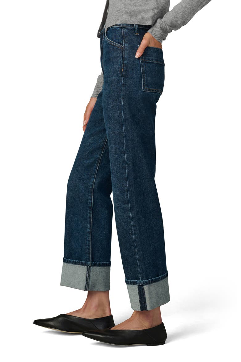 The Margot Cuffed Slant Pocket High Waist Relaxed Straight Leg Jeans, Alternate, color, RENDEZVOUS