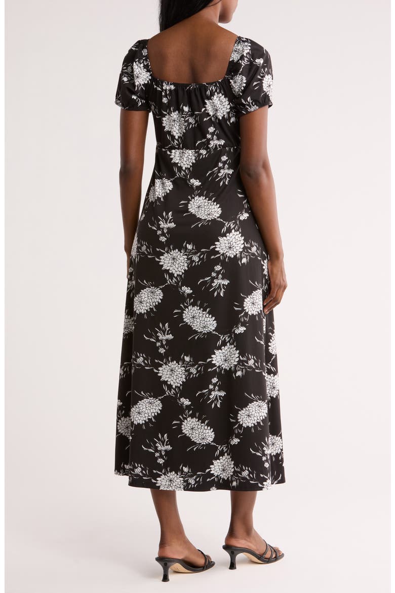 Ruched Midi Dress, Alternate, color, BLACK