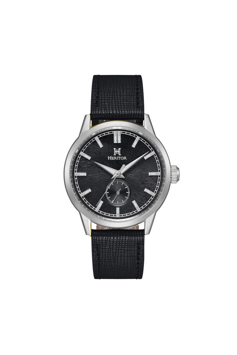 Argento Leather-Band Watch, Main, color, Silver/Black
