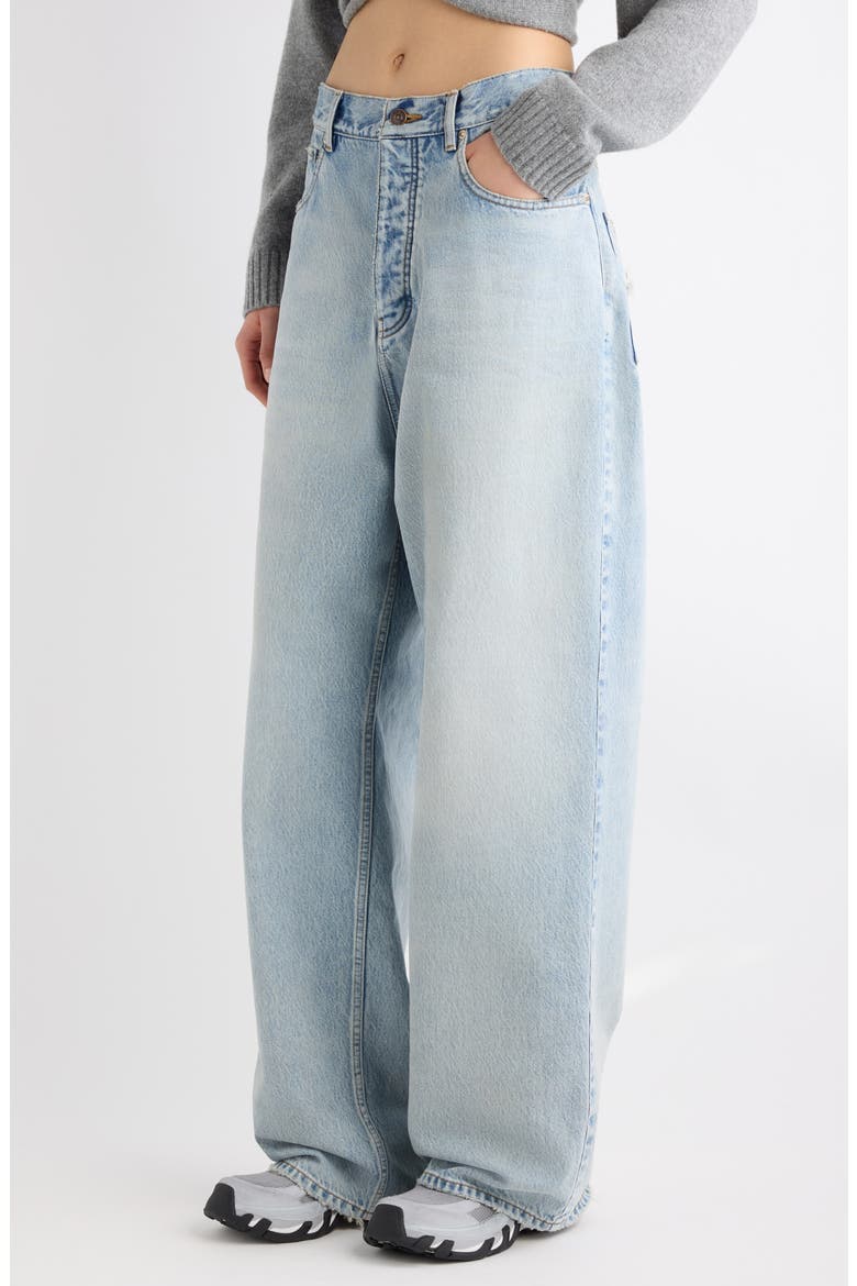 Distressed Baggy Fit Jeans, Alternate, color, 4020 BLEACH LIGHT BLUE