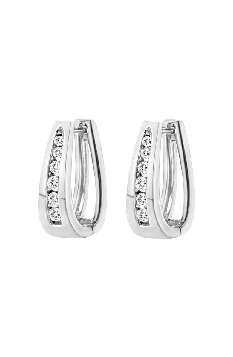 Haus of Brilliance 14k White Gold 1.0 Cttw Channel-Set Round-Cut Diamond Hoop Earrings, Alternate, color, White