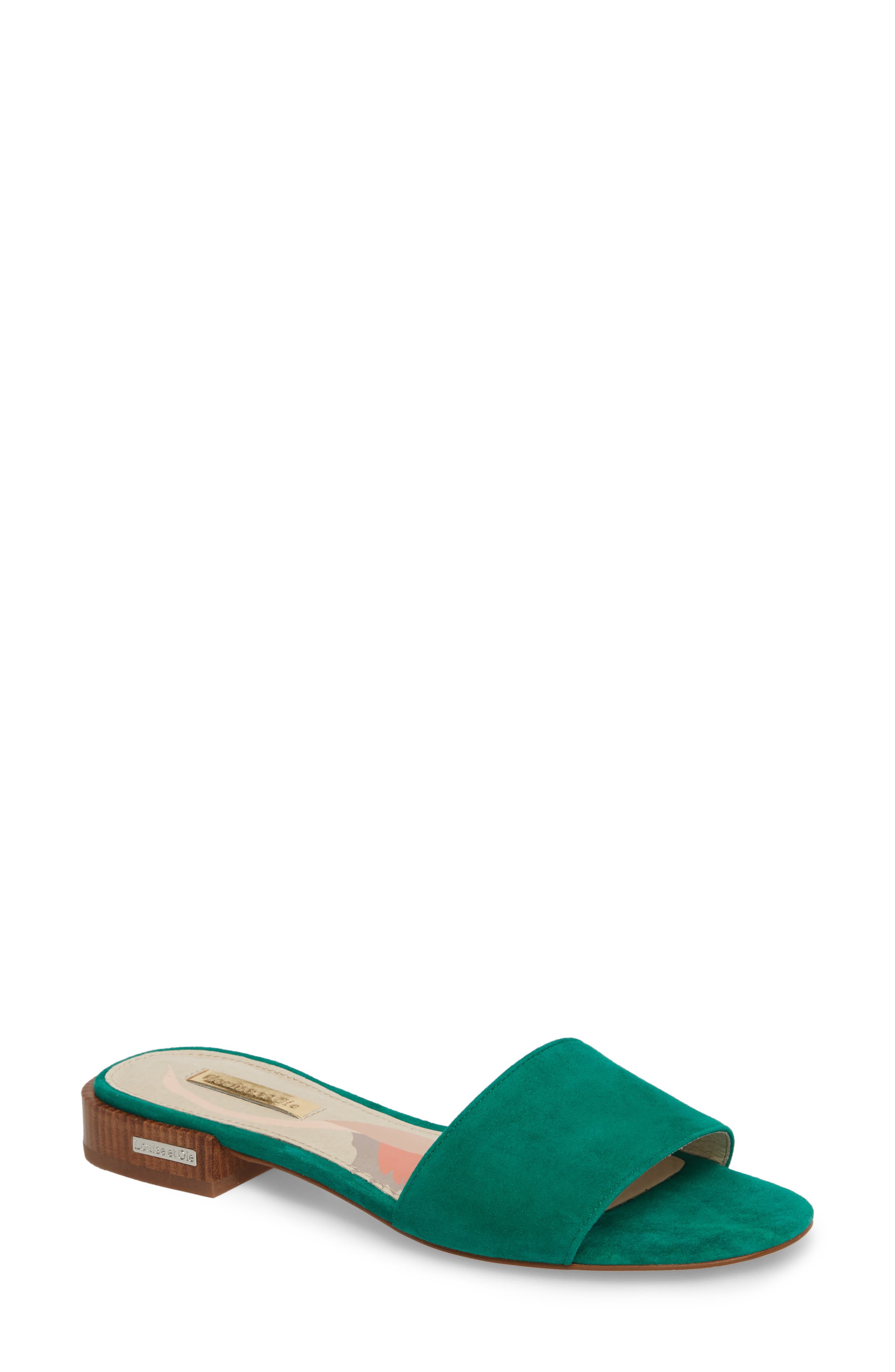 Aydia Slide Sandal, Main, color, SHAMROCK SUEDE