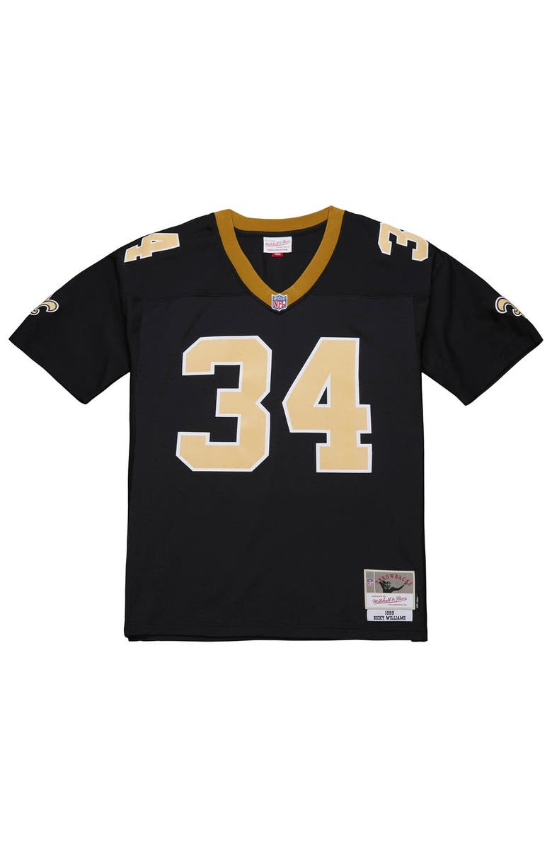 Mitchell & Ness Men's Mitchell & Ness Ricky Williams Black New Orleans Saints 1999 Legacy Replica Jersey, Alternate, color, 
