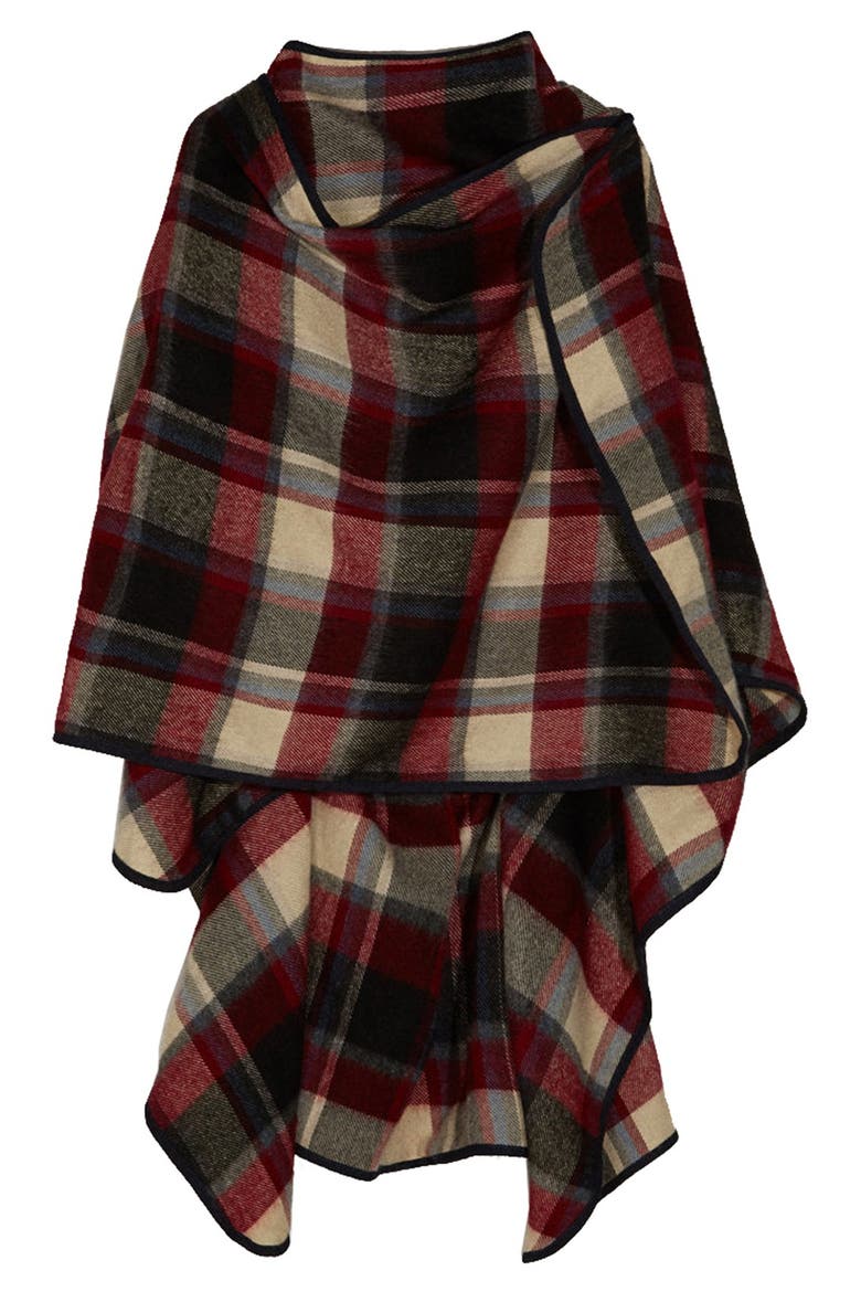 Check Print Cape, Alternate, color, RED MULTI