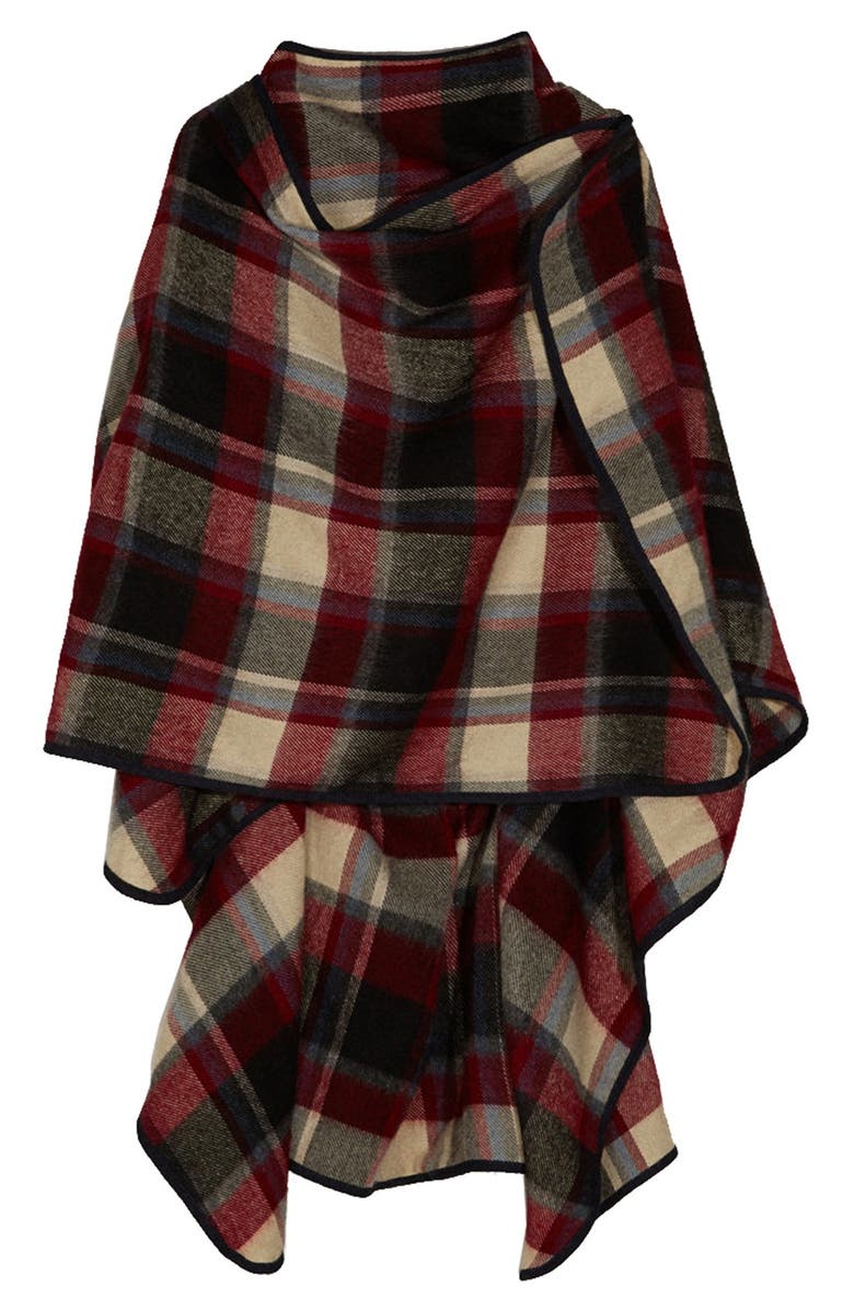 Topshop Check Print Cape, Alternate, color,