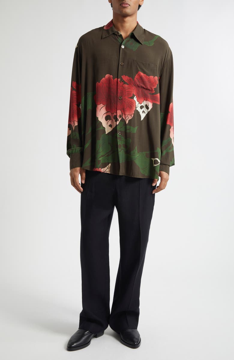 OUR LEGACY Above Hell of Ween Print Button-Up Shirt, Alternate, color, Hell Of Ween Print