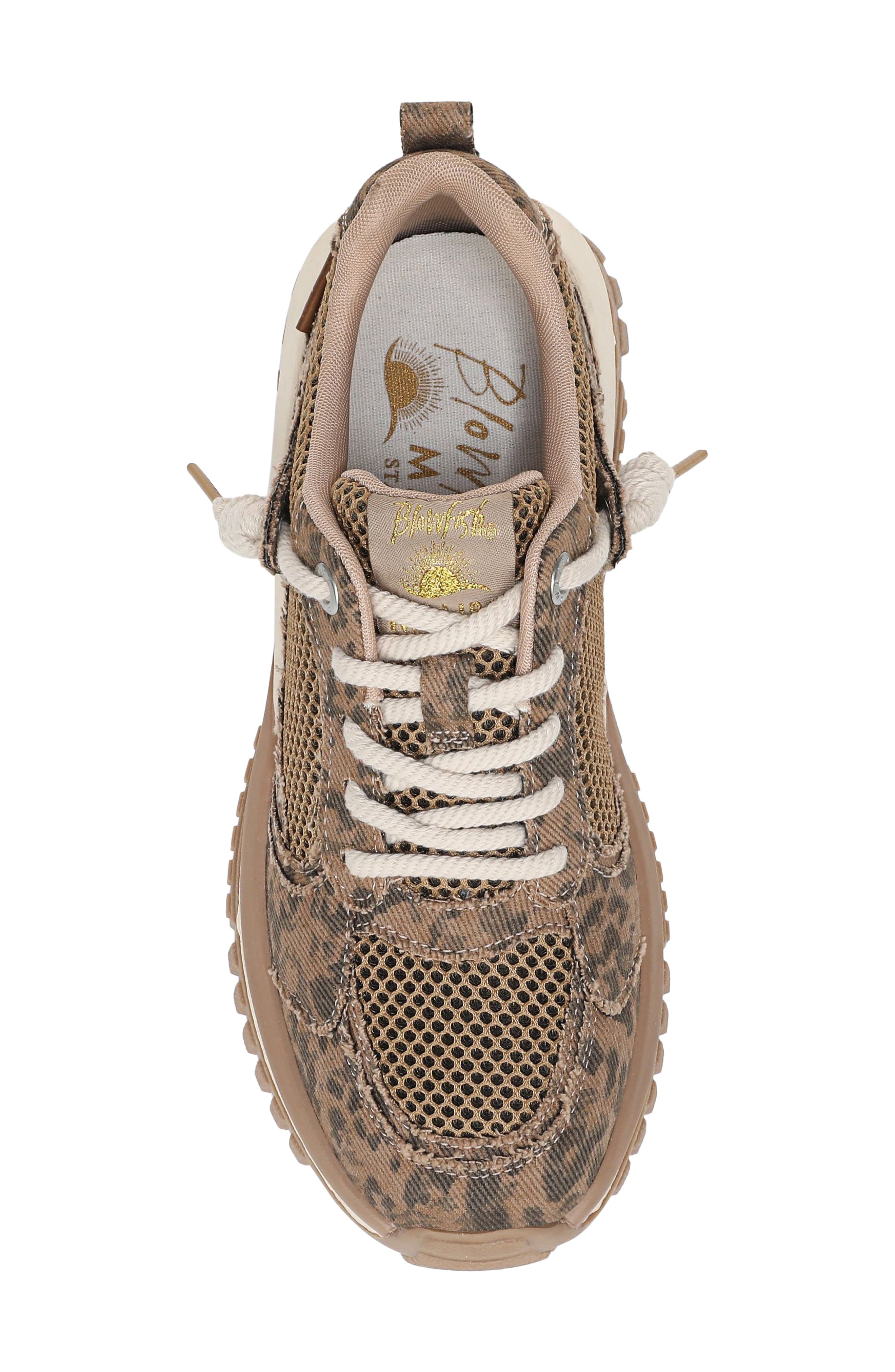 Leotina Trainer Sneaker, Alternate, color, LEOPARD CANVAS/ MESH