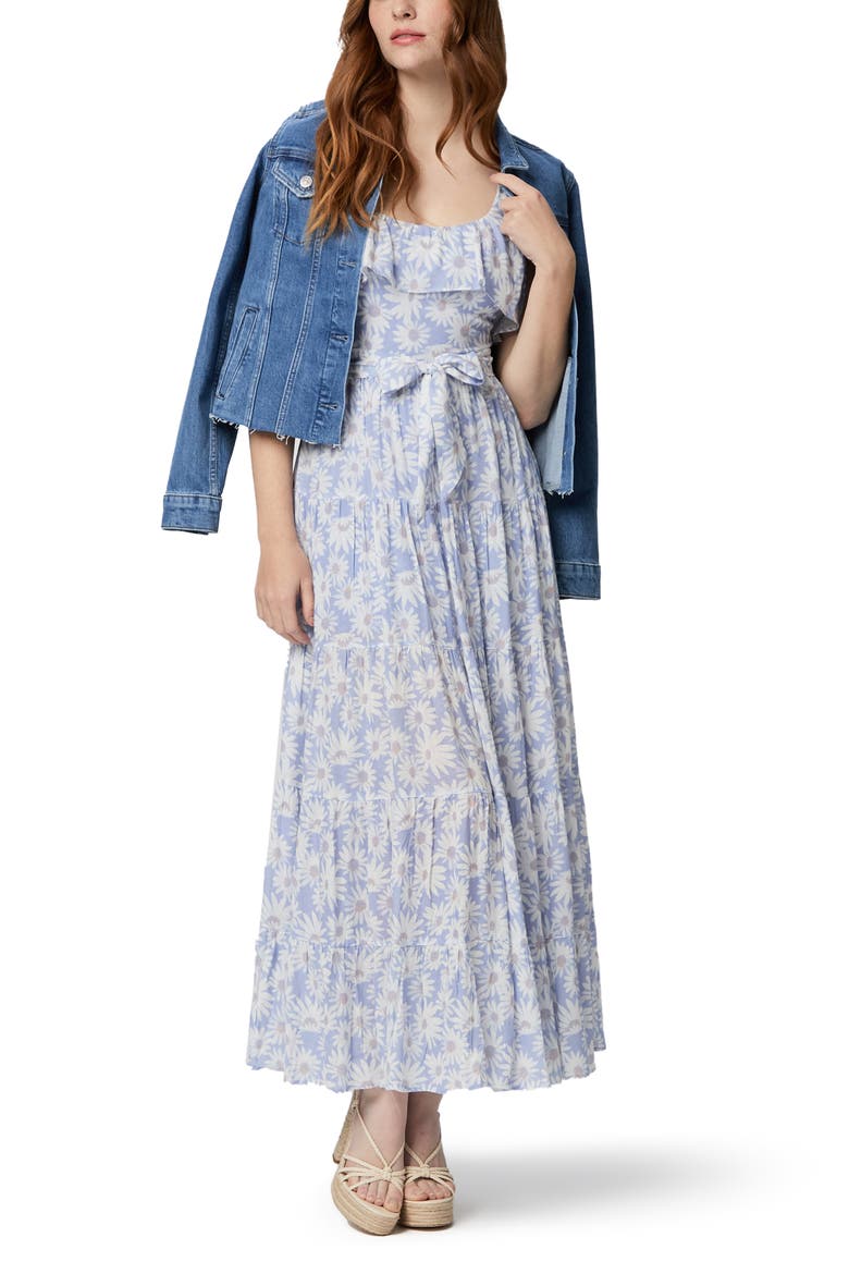 Tecin Floral Ruffle Maxi Dress, Alternate, color, PERIWNKLE
