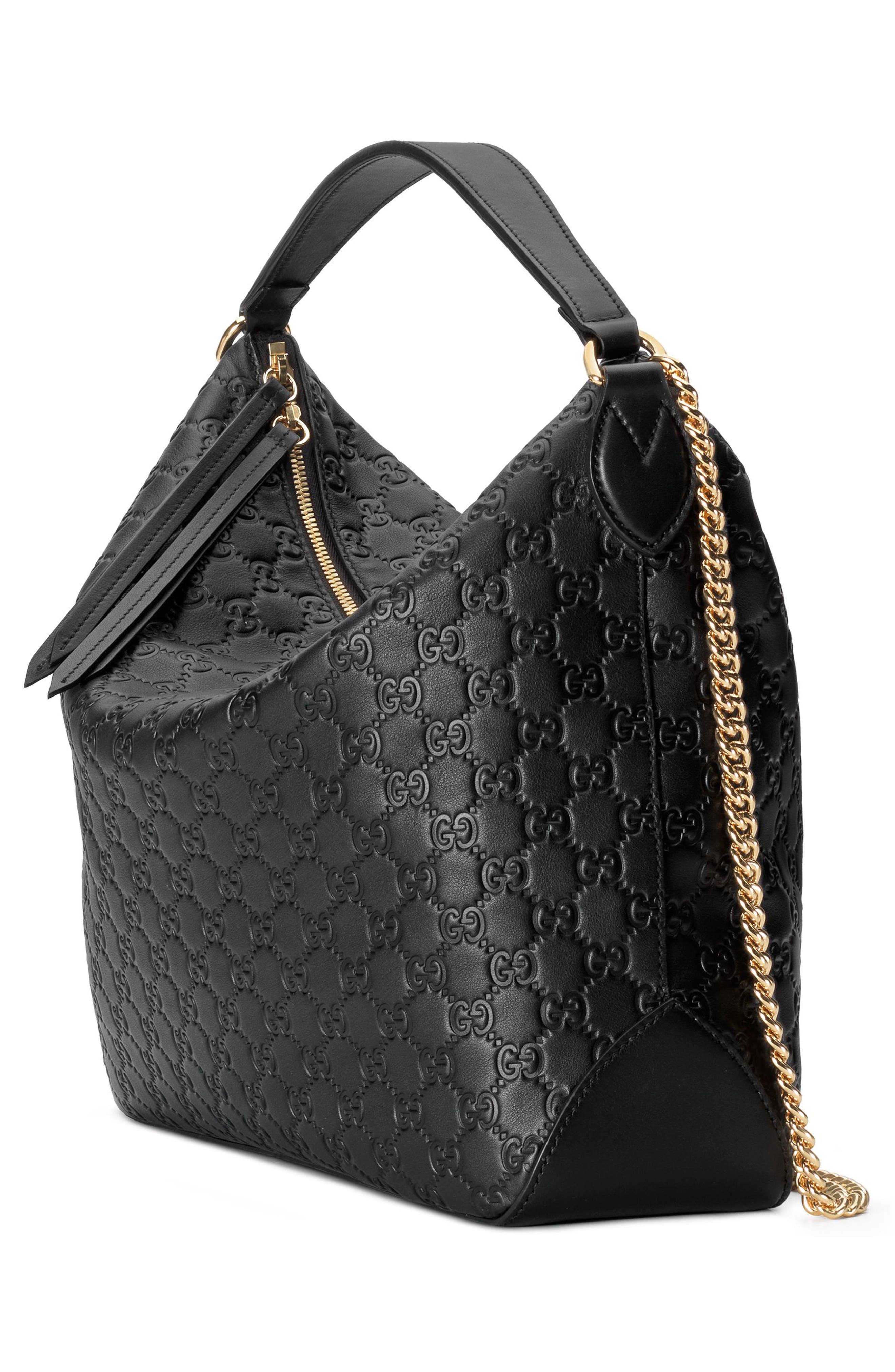 Gucci Medium Padlock Leather Hobo, Alternate, color, 