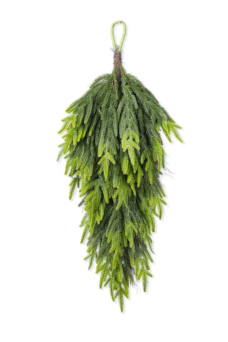 31.5"H Christmas PE Dripping Teardrop Wreath, Main, color, Green