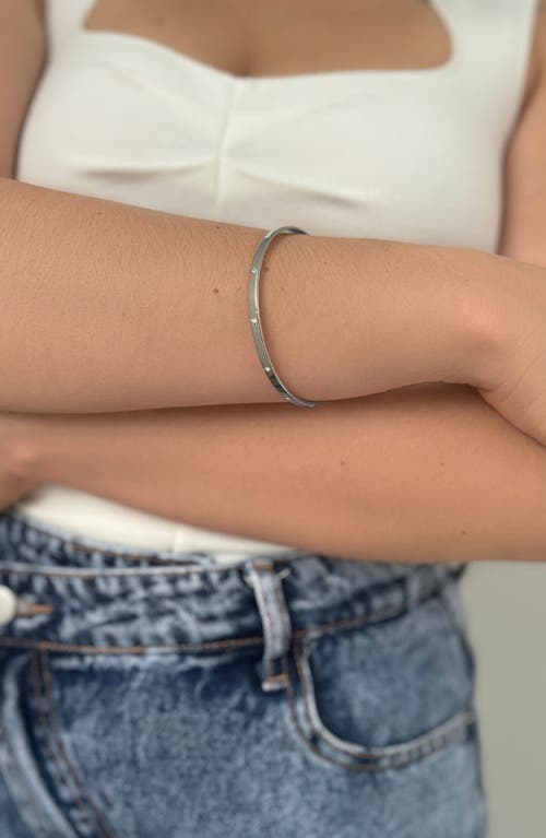 Adornia Tarnish Resistant Silver Plated Bangle Stacker In Silver
