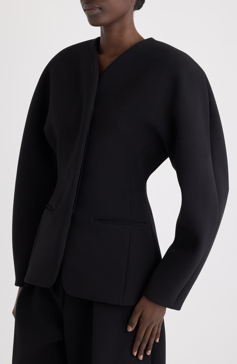 Jacquemus La Veste Ovalo Coccon Jacket, Alternate, color, Black