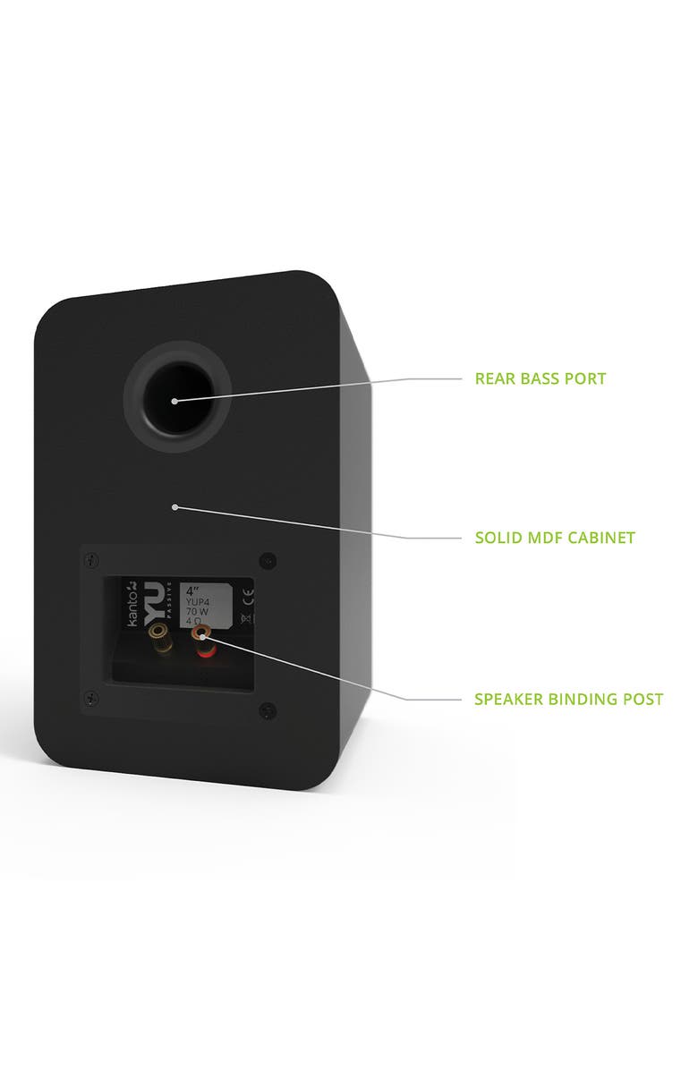 Kanto YUP4 Passive Bookshelf Speakers with 1" Silk Dome Tweeter & 4" Kevlar Woofer - Pair, Alternate, color, Black