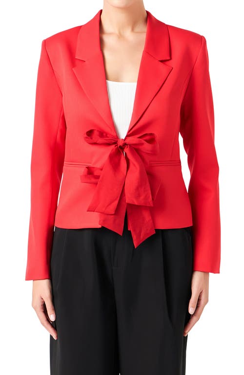 Endless Rose Bow Closure Jacket In Red