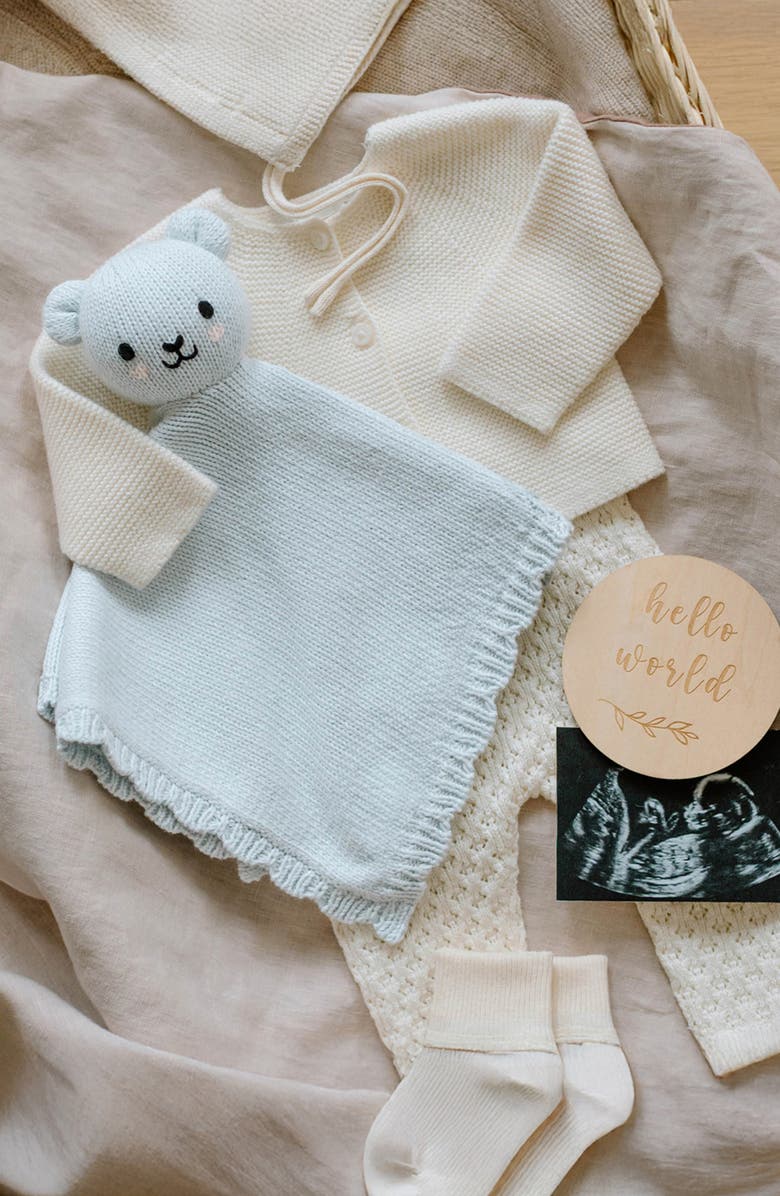 cuddle+kind Baby Bear Lovey & Soother Blanket, Alternate, color, Blue