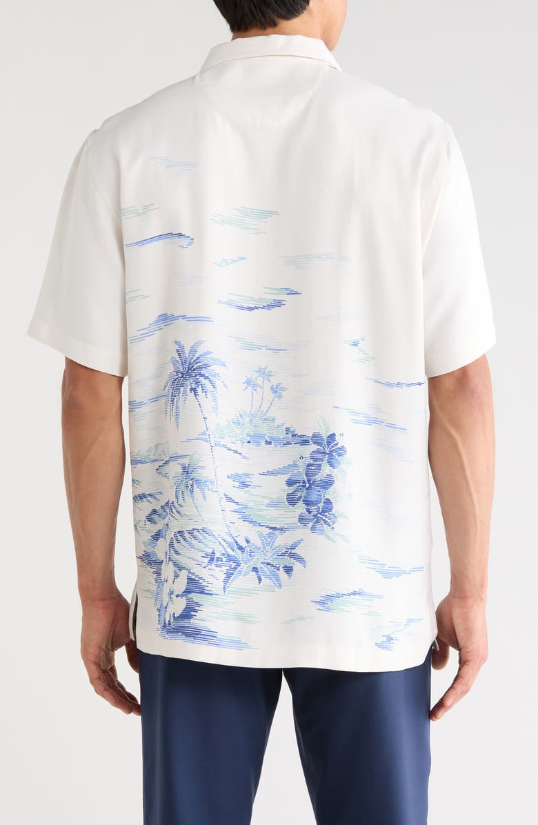 Tommy Bahama Hideaway Cove Silk Camp Shirt, Alternate, color, Continental