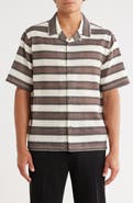PacSun Oversize Textured Stripe Camp Shirt