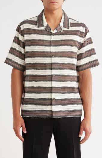 PacSun Oversize Textured Stripe Camp Shirt