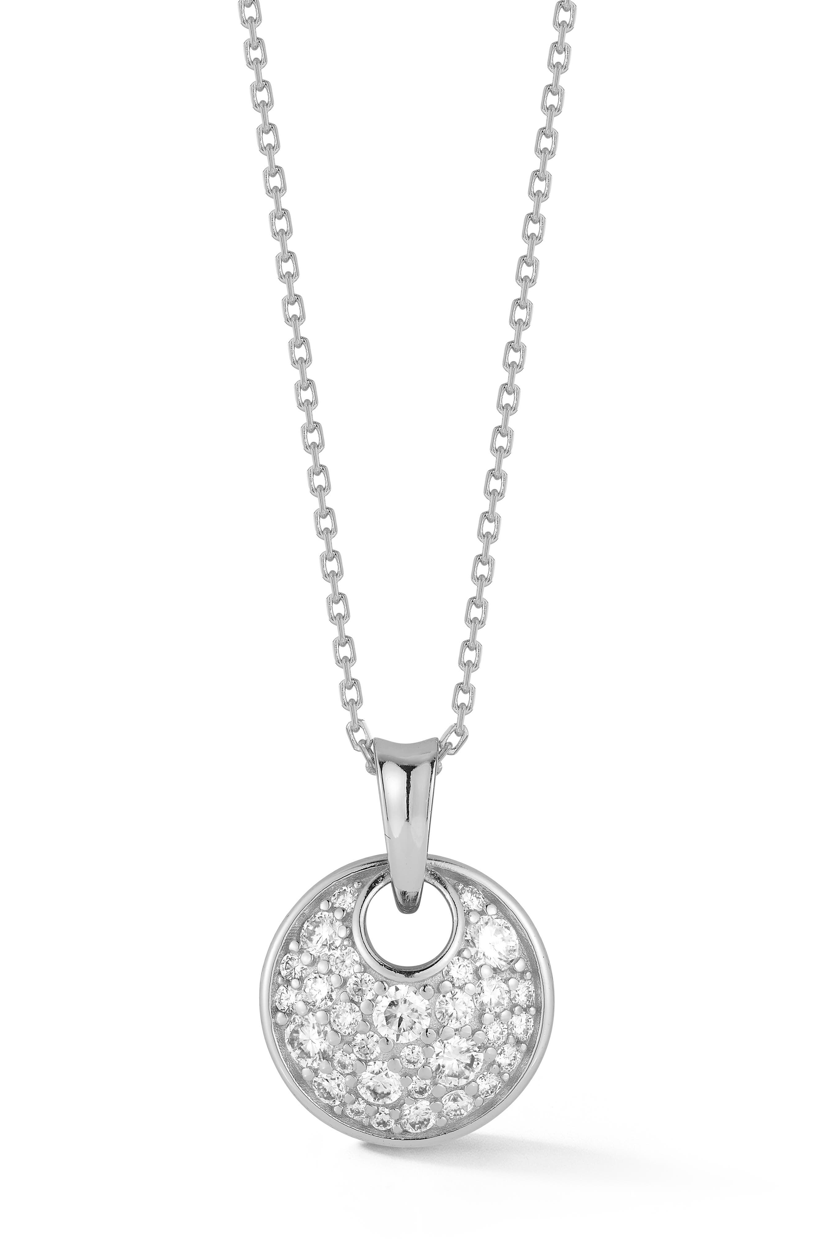 Moissanite Disc Pendant Necklace