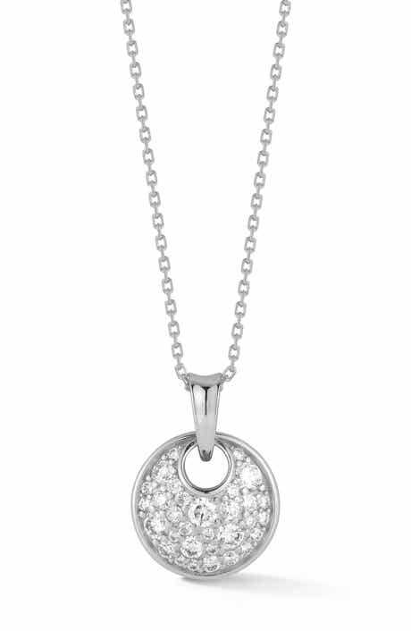 Moissanite Disc Pendant Necklace