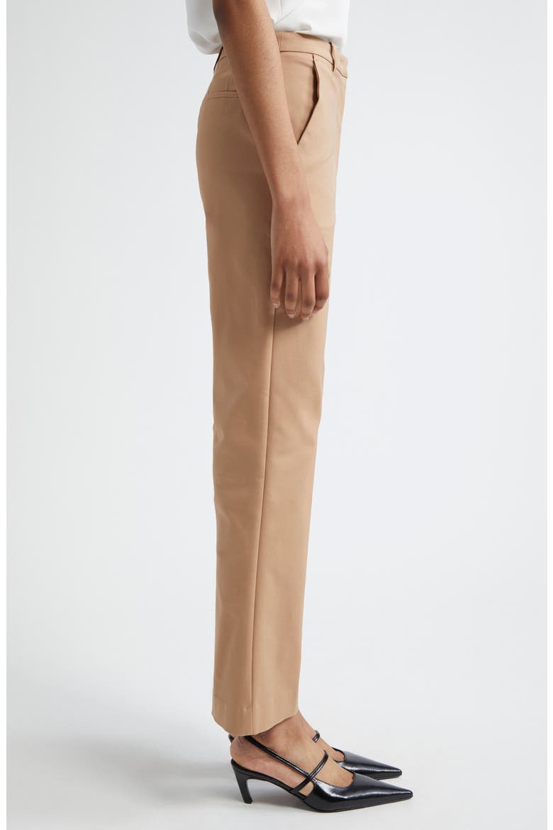 Cotton Blend Ankle Flare Pants, Alternate, color, SOLID MEDIUM BROWN