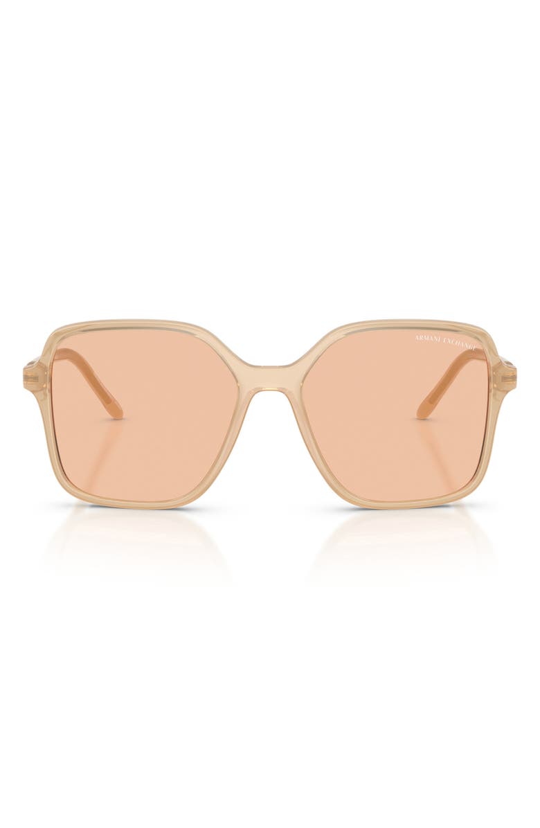 AX Armani Exchange 53mm Butterfly Sunglasses, Main, color, Shiny Opal Tundra / Brown