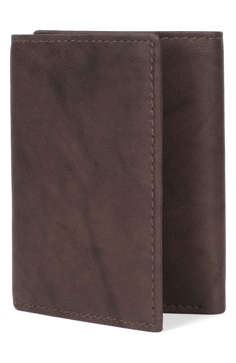 BUXTON RFID Three-Fold Leather Wallet, Alternate, color, Tan