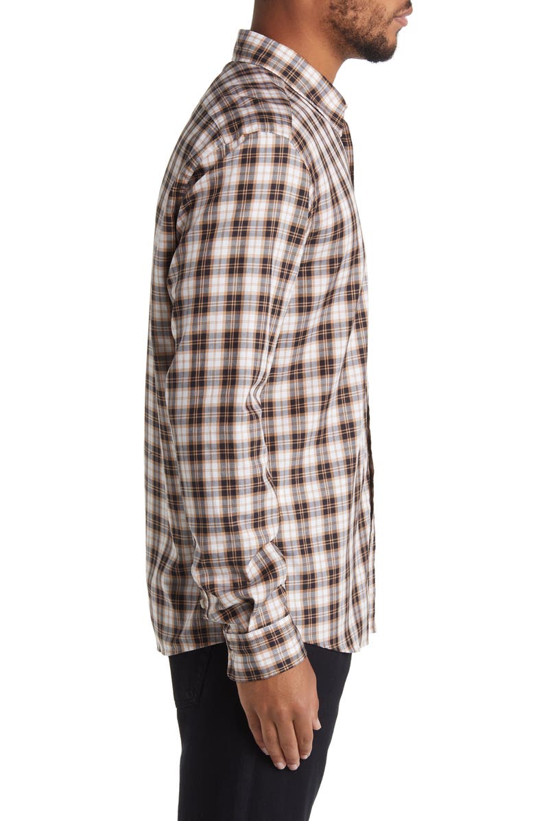 BOSS Liam Check Regular Fit Stretch Button-Up Shirt, Alternate, color, 