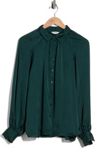 MAX STUDIO Long Sleeve Satin Shirt
