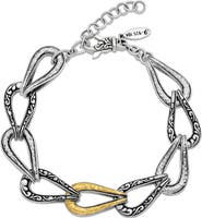 SAMUEL B. Sterling Silver & 18K Gold Teardrop Chain Bracelet