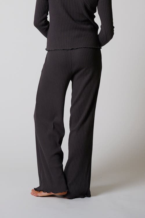 Leisure Lab Cotton Rib Pant In Charcoal