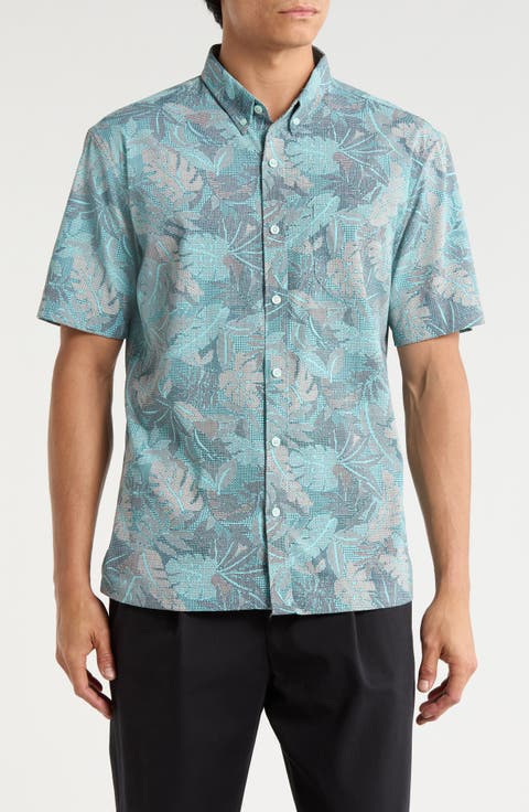 Aero Leaves Short Sleeve Button-Down Shirt