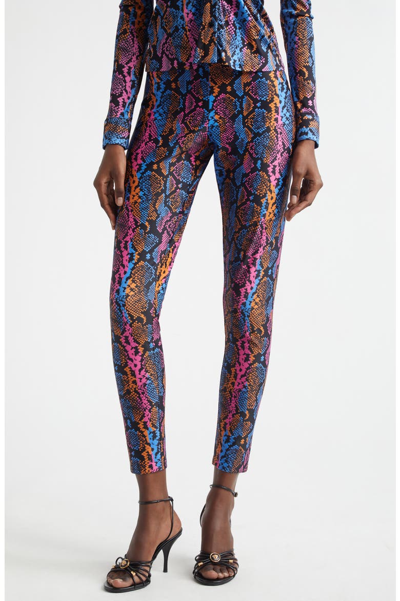 Python Print Leggings, Main, color, SKY PINK SAPPHIRE AUTUMN SPICE