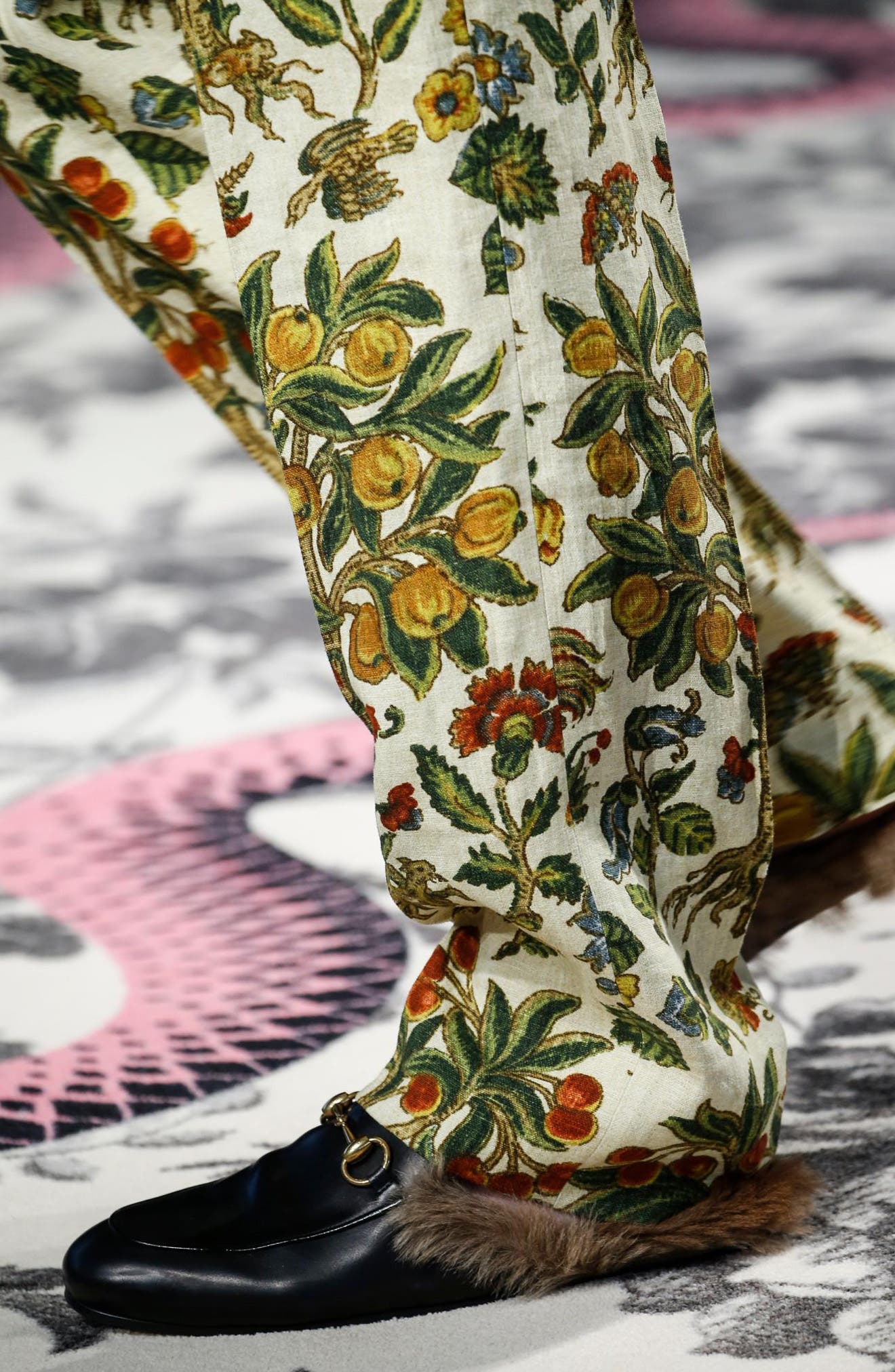 Gucci Princetown Genuine Shearling Loafer Mule, Alternate, color, Black