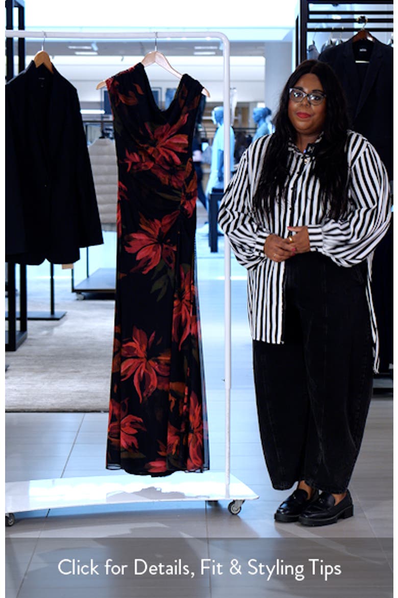 Floral One-Shoulder Mesh Gown video