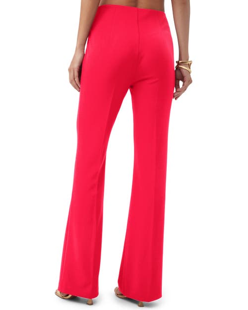 Trina Turk Jacoba Wide Leg Crepe Knit Pant In Cannes Coral