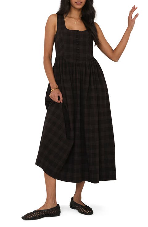 Cora Plaid Midi Dress