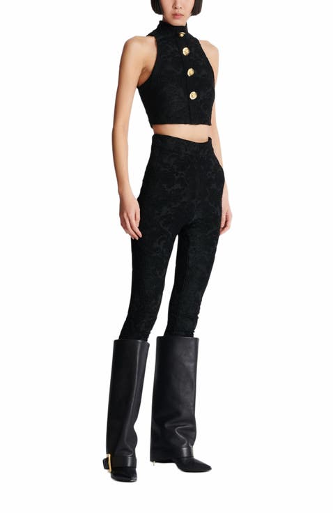 Baroque Pattern Buttoned Top