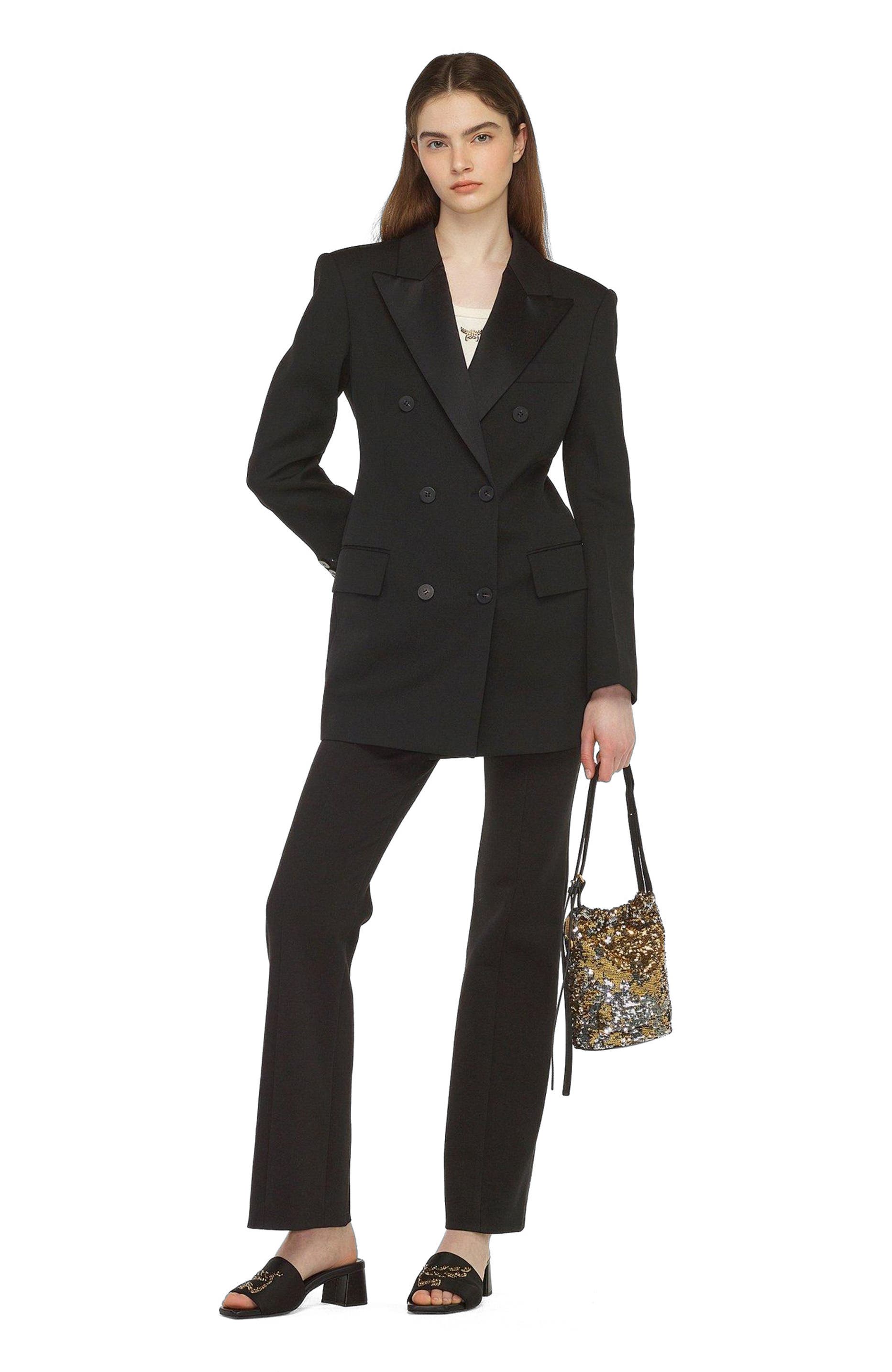 MCM Himmel Sequin Drawstring Bag, Alternate, color, Gold