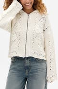 BDG Urban Outfitters Crochet Zip Front Hoodie