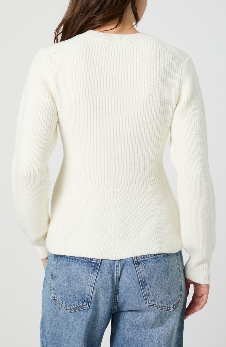 French Connection Peplum Sweater, Alternate, color, Classic Cream