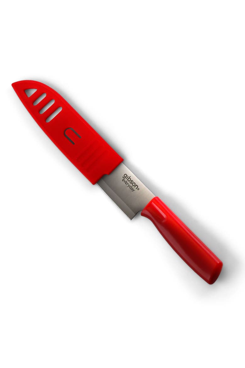 Everyday Grantville 4 Piece 6 Inch Santoku Knife with Sheath, Alternate, color, Assorted