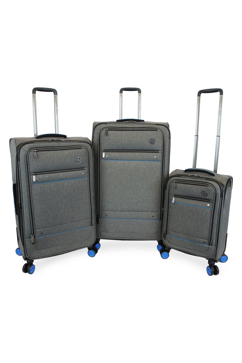 Havenport XL 3-Piece Softside Luggage Set, Main, color, GREY CROSSHATCH/ BLUE