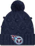 New Era Women's New Era Navy Tennessee Titans Toasty Cuffed Knit Hat with Pom