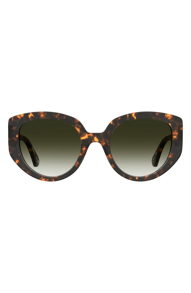 Moschino 53mm Gradient Cat Eye Sunglasses, Main, color, Havana