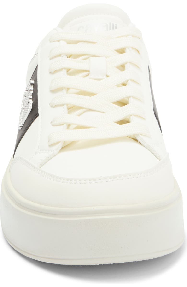Roberto Cavalli Colorblock Low Top Sneaker, Alternate, color, Off White/ Black